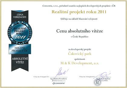 Realitní projekt roku 2011 - Cena absolutního vítěze