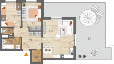 Apartment 3+kk, 6. floor, terrace