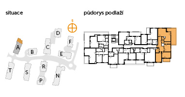Apartment 4+kk, 5. floor, balcony, terrace