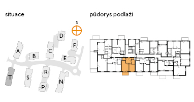 Byt 2+kk, 4. podlaží, balkón