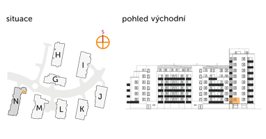 Apartment 1+kk, 1. floor, balcony
