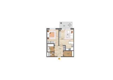 Apartment 2+kk, 3. floor, balcony