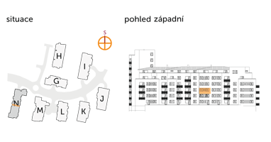 Byt 3+kk, 3. podlaží, balkón