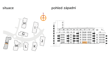 Byt 3+kk, 1. podlaží, balkón, předzahrádka