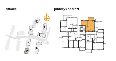 Byt 2+kk, 2. podlaží, balkón