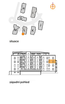 Apartment 3+kk, 3. floor, balcony