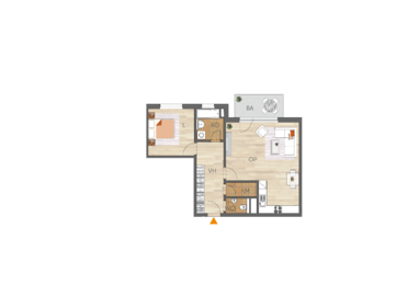 Apartment 2+kk, 2. floor, balcony