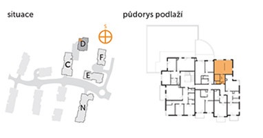 Apartment 1+kk, 1. floor, 