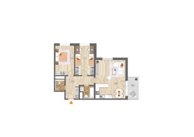 Apartment 3+kk, 3. floor, balcony