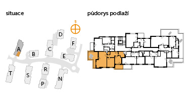 Apartment 3+kk, 6. floor, 2 x terrace