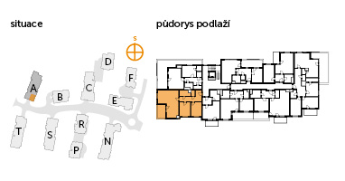 Apartment 3+kk, 5. floor, terrace