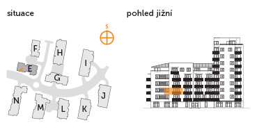 Byt 2+kk, 2. podlaží, balkón