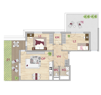 Apartment 3+kk, 1. floor, 
