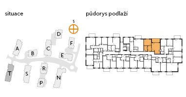 Apartment 2+kk, 3. floor, balcony