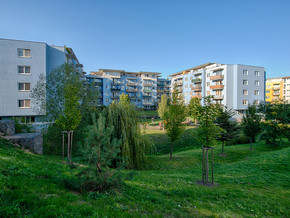 A view of the construction of the Čakovický park 