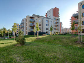 A view of the construction of the Čakovický park 