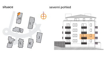 Apartment 3+kk, 2. floor, balcony
